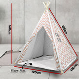 Giant Cotton Canvas Kids Teepee Wigwam Children Pretend Play Tent Indoor Outdoor Party - orange - Extra Image
