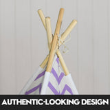 Giant Cotton Canvas Kids Teepee Wigwam Children Pretend Play Tent Indoor Outdoor Party - purple - 45-Degree Angle