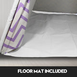 Giant Cotton Canvas Kids Teepee Wigwam Children Pretend Play Tent Indoor Outdoor Party - purple - Low Angle