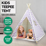 Giant Cotton Canvas Kids Teepee Wigwam Children Pretend Play Tent Indoor Outdoor Party - purple - Extra Image