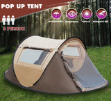 Waterproof Instant Up Beach Camping Tent 3 Person Pop up Tents Family Hiking Dome - Close-Up Angle
