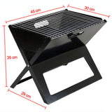 Portable Notebook Grill Foldable Folding Charcoal BBQ Camping Picnic Barbecue - 45-Degree Angle