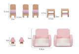 Wooden DIY Dolls Doll House 3 Level Kids Pretend Play Toys Full Furniture Set Pink - Extra Image