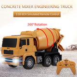 Huina 1/18 RC Engineering Construction Concrete Cement Mixer Truck Remote Control Toy Kids Gift - Front View