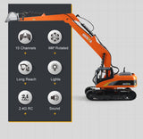 HUINA 1/14 15CH RC Alloy Long Arm Excavator Construction Engineering Vehicle Toy - Front View