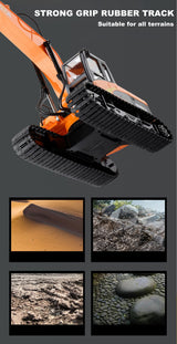 HUINA 1/14 15CH RC Alloy Long Arm Excavator Construction Engineering Vehicle Toy - Close-Up Angle