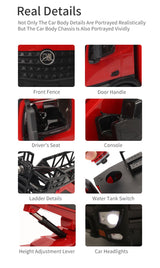 Huina 1:14 RC Fire Truck Extensible Ladder Toy Car Water Gun Construction Light Sound Gift - Extra Image