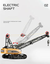 Huina RC CRANE 1:14 2.4Ghz Construction Tower Excavator Truck Toy Kids Boys Gift - Top-Down View