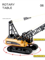 Huina RC CRANE 1:14 2.4Ghz Construction Tower Excavator Truck Toy Kids Boys Gift - Low Angle