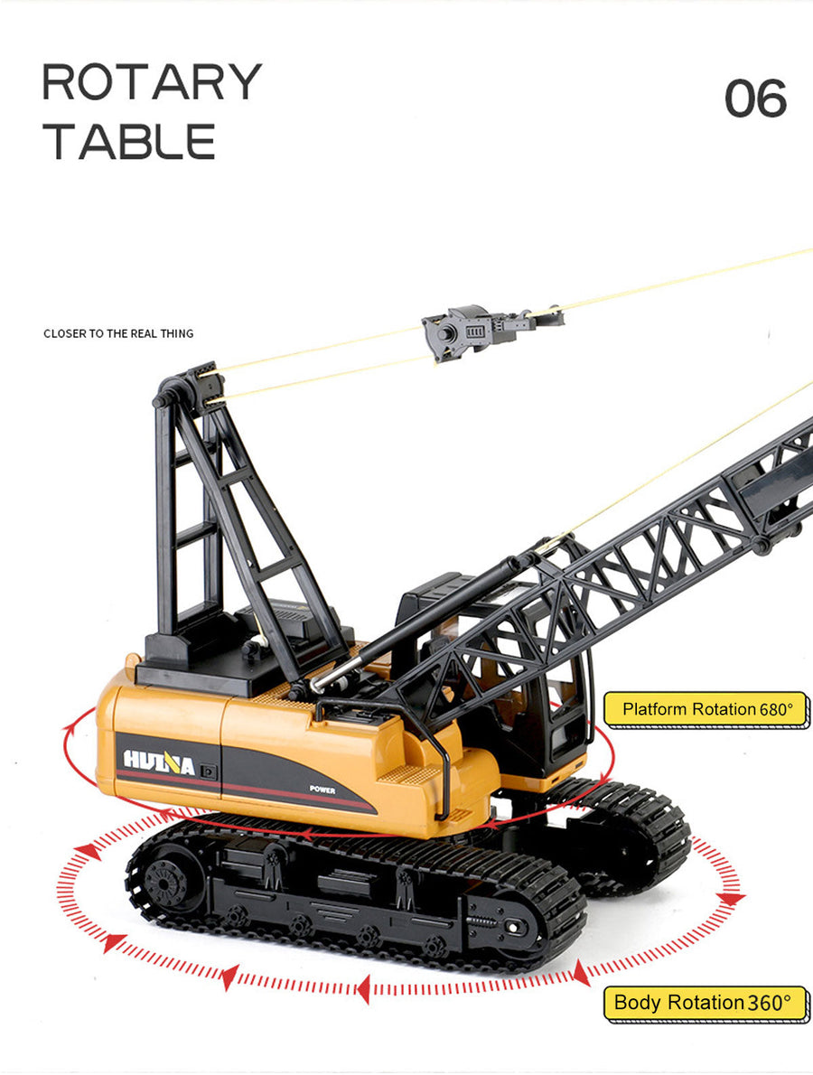 Huina RC CRANE 1:14 2.4Ghz Construction Tower Excavator Truck Toy Kids Boys Gift, image 8