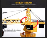 HUINA 1/14 12CH RC Alloy Tower Crane Engineering Construction Vehicle Toy Kids Car - 45-Degree Angle
