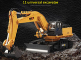 HUINA 1/16 11CH RC Alloy Excavator Construction Engineering Digger Vehicle Toy - Front View