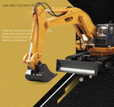 HUINA 1/16 11CH RC Alloy Excavator Construction Engineering Digger Vehicle Toy - Top-Down View