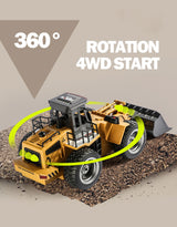 HUINA 1/18 6CH RC Alloy Construction Loader Bulldozer Engineering Vehicle Toy - Top-Down View