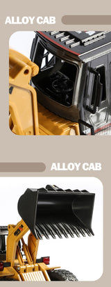 HUINA 1/18 6CH RC Alloy Construction Loader Bulldozer Engineering Vehicle Toy - Low Angle