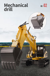 HUINA 1/14 15CH RC Alloy Excavator Construction Engineering Vehicle Digger Toy Gift - Top-Down View