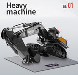 HUINA 1/14 22CH RC Alloy Excavator Construction Engineering Vehicle Toy Gift - Side View