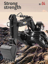 HUINA 1/14 22CH RC Alloy Excavator Construction Engineering Vehicle Toy Gift - Rear View