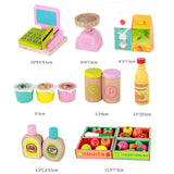 Kids Wooden Toy Pretend Play Marketplace Stand Fruit Veg Shop Stall Supermarket - Low Angle
