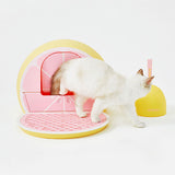Vetreska Fruity Portable Cat Kitty Toilet Litter Box Tray House Lid Scoop Set Grapefruit - Side View