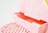 Vetreska Fruity Portable Cat Kitty Toilet Litter Box Tray House Lid Scoop Set Grapefruit - Top-Down View