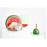 Vetreska Fruity Portable Cat Kitty Toilet Litter Box Tray House Lid Scoop Set Watermelon - Rear View
