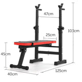 Adjustable Weight Bench Fitness Home Multi Gym Flat Press Incline Squat Rack - Extra Image