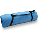 10mm Extra Thick NBR Yoga Mat Gym Pilates Fitness Exercise - blue - 45-Degree Angle