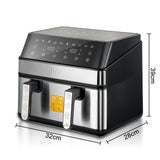 Air Fryer with Dual Basket multimode Oil-Free Cooking - Front View