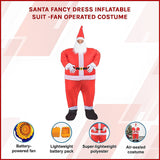SANTA Fancy Dress Inflatable Suit -Fan Operated Costume - Side View