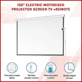 150 Electric Motorised Projector Screen TV +Remote - Front View