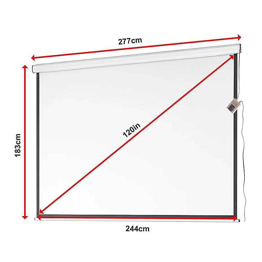120 Electric Motorised Projector Screen TV +Remote