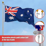 6.0m Flag Pole Full Set / Kit w Australian Flag - Close-Up Angle
