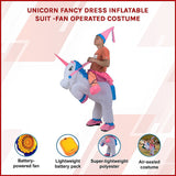 UNICORN Fancy Dress Inflatable Suit -Fan Operated Costume - Side View