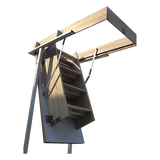 Ash Hardwood Attic Loft Ladder - Top-Down View