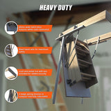 Ash Hardwood Attic Loft Ladder - Close-Up Angle
