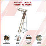 Attic Loft Ladder - 2200mm to 2700mm - Side View