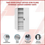 Two-Door Shelf Office Gym Filing Storage Locker Cabinet Safe, image 3
