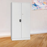 Two-Door Shelf Office Gym Filing Storage Locker Cabinet Safe - Close-Up Angle