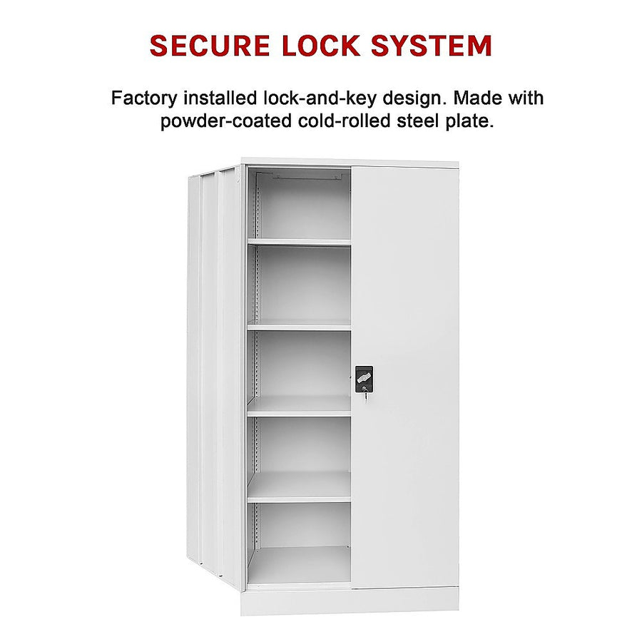 Two-Door Shelf Office Gym Filing Storage Locker Cabinet Safe, image 13