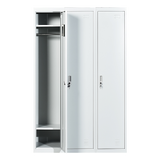 Three-Door Side by Side Office Gym Shed Storage Locker - Top-Down View