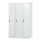 Three-Door Side by Side Office Gym Shed Storage Locker - 45-Degree Angle