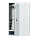 Three-Door Side by Side Office Gym Shed Storage Locker - Rear View