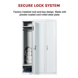 Three-Door Side by Side Office Gym Shed Storage Locker - Close-Up Angle