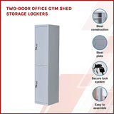 Two-Door Office Gym Shed Storage Lockers - Side View