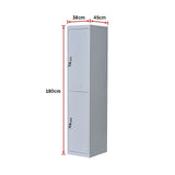 Two-Door Office Gym Shed Storage Lockers - Low Angle