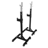 Squat Rack Stand Pair Bench Press Weight Lifting Barbell - Rear View