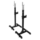Squat Rack Stand Pair Bench Press Weight Lifting Barbell - Close-Up Angle
