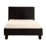 Single PU Leather Bed Frame Black - Rear View