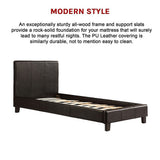 Single PU Leather Bed Frame Black - Extra Image